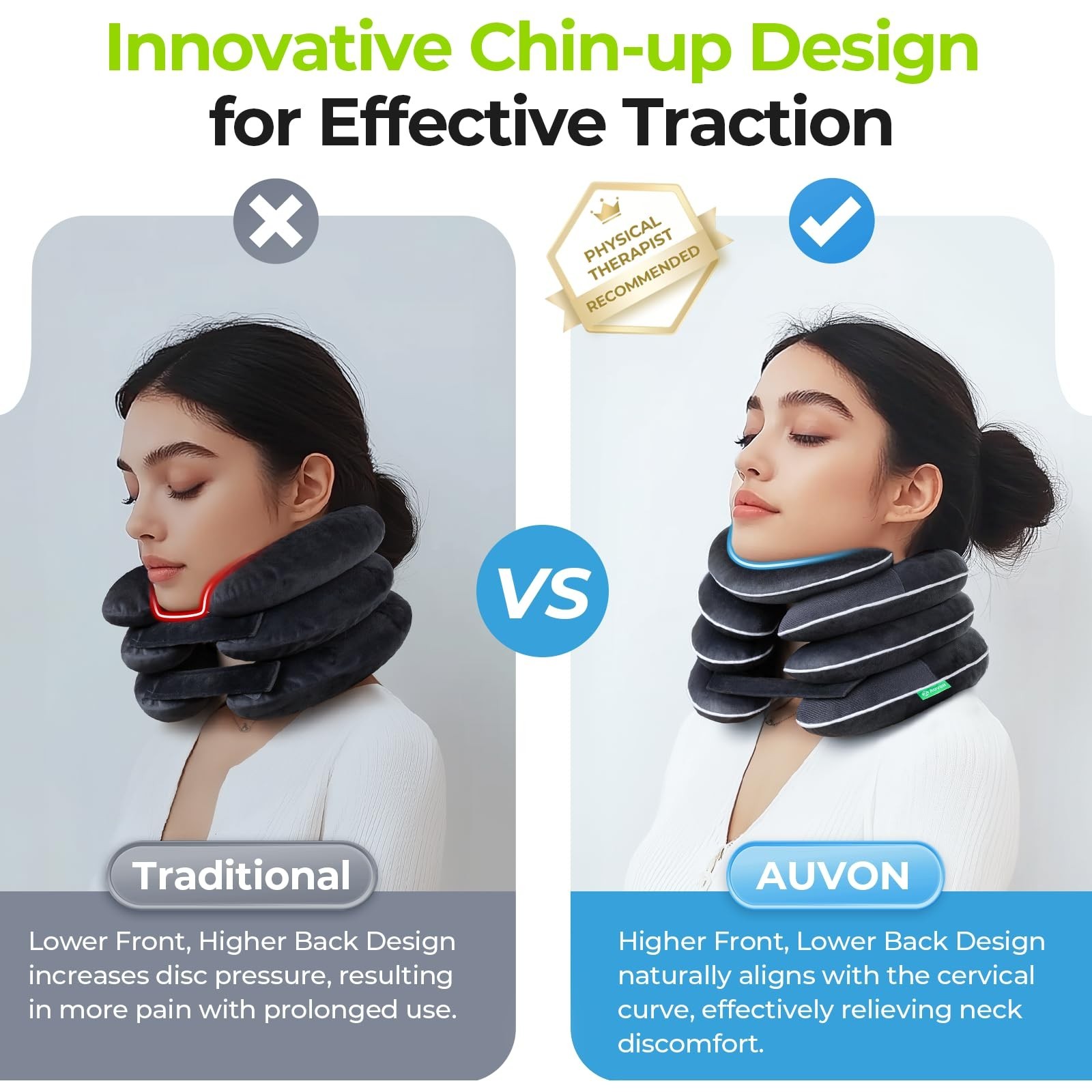 Inflatable Neck Stretcher for Cervical Traction, 3-Layer Design, Neck Support Pi