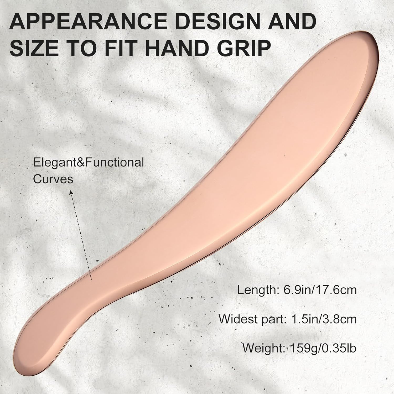 Gua Sha Tool Pure Copper Scraping Back Massager Guasha Board for Neck and Body S