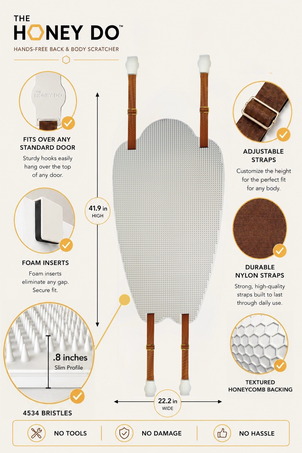 The Honey Do™ Hands-Free Back Scratcher Door Mounted Full Body Itch Relief
