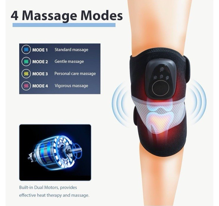 Electric Heated Vibration Knee Joint Brace Therapy Shoulder Massager Pain Relief