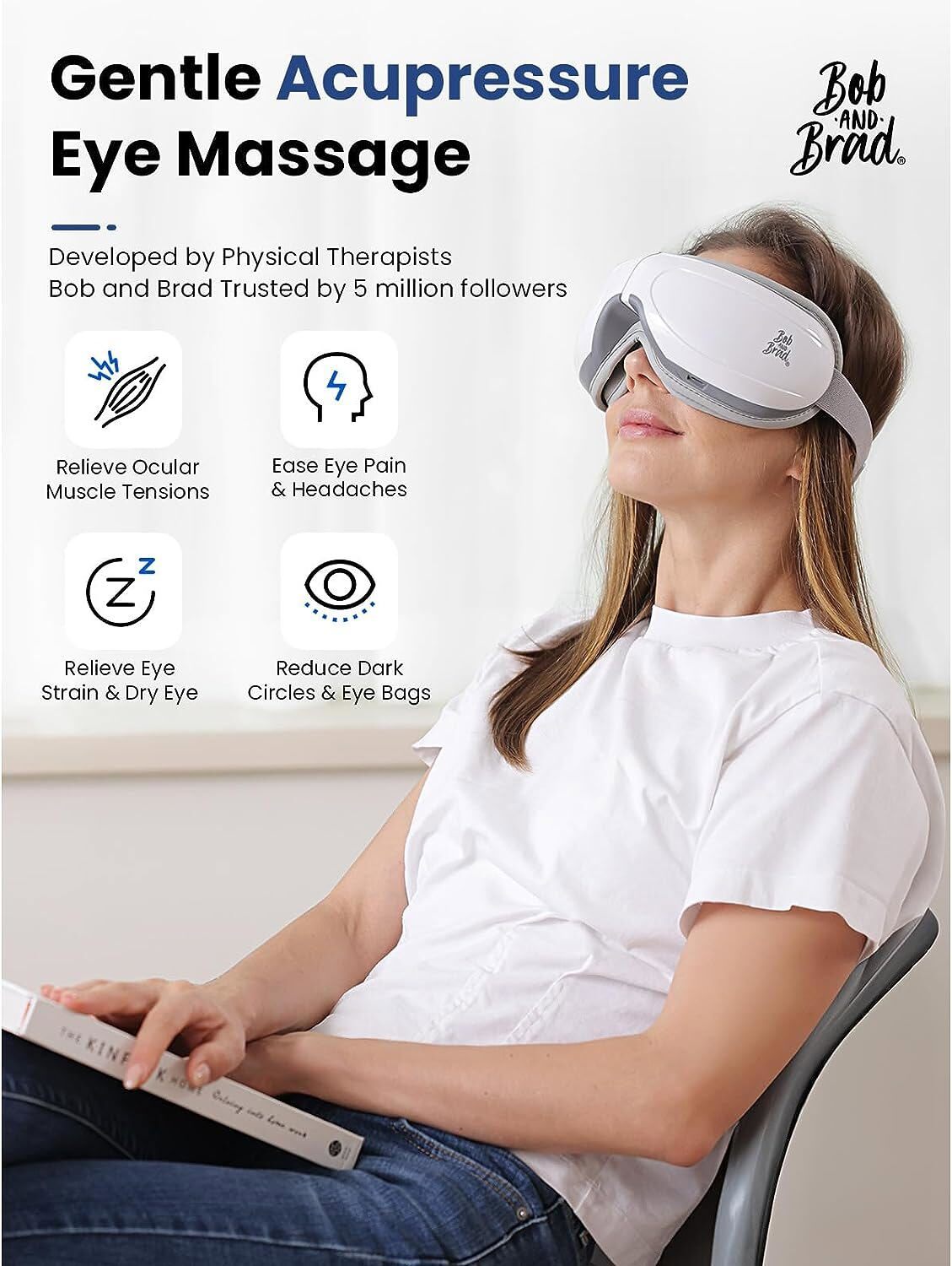 Smart Eye Massager Eye Oasis 2 Massage with Compression&Music Relax Bob and Brad