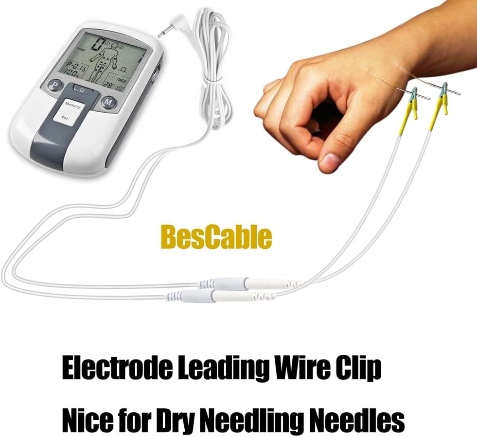 Electrode Wire for Dry Needling Needles – BesCable 20pcs TENS Leading Wires with