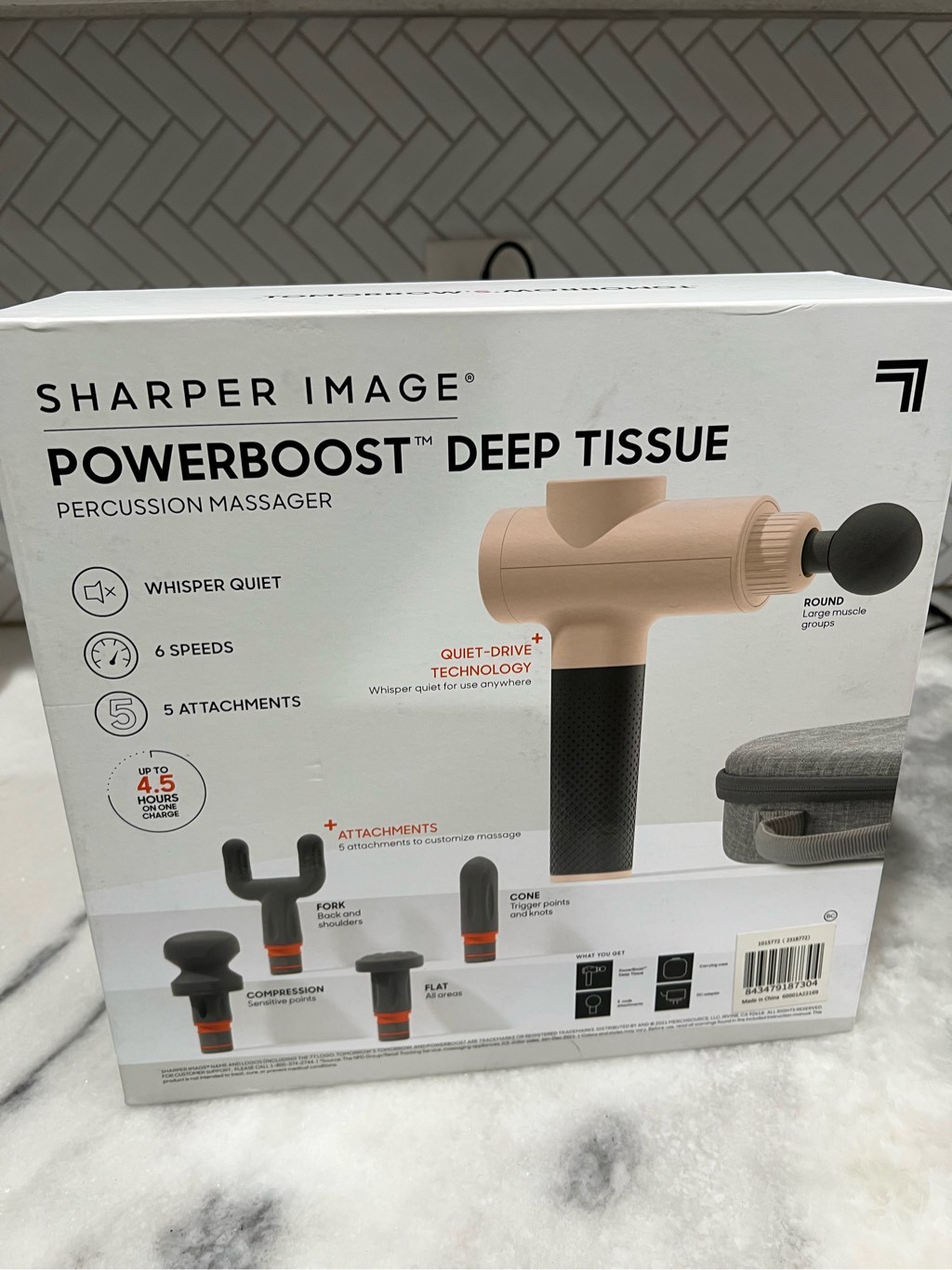 Sharper Image Powerboost Deep Tissue Percussion Massager Version 2.0 – Blush