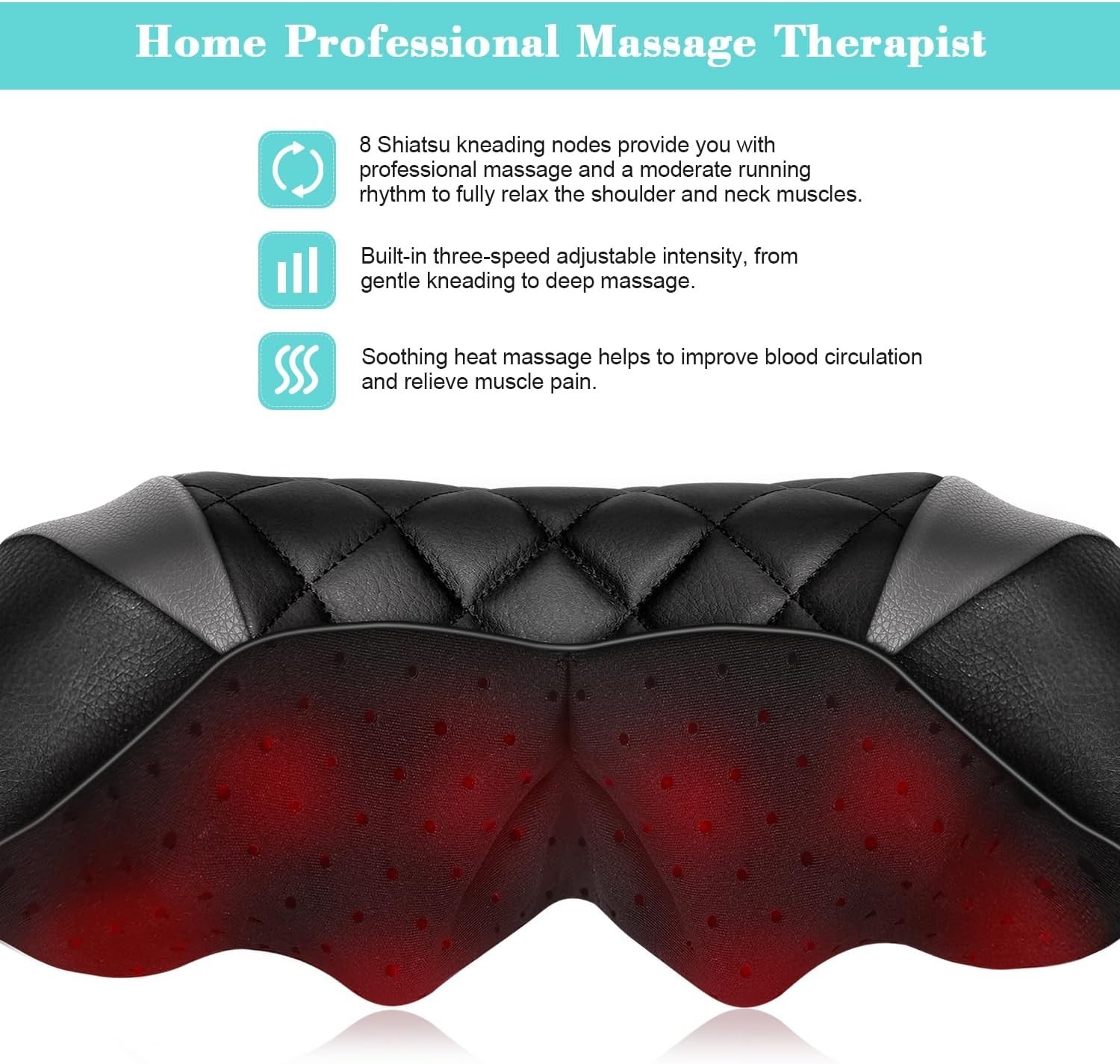 Portable Shiatsu Neck Massager with Bi-Directional Control – Pain Relief at Home