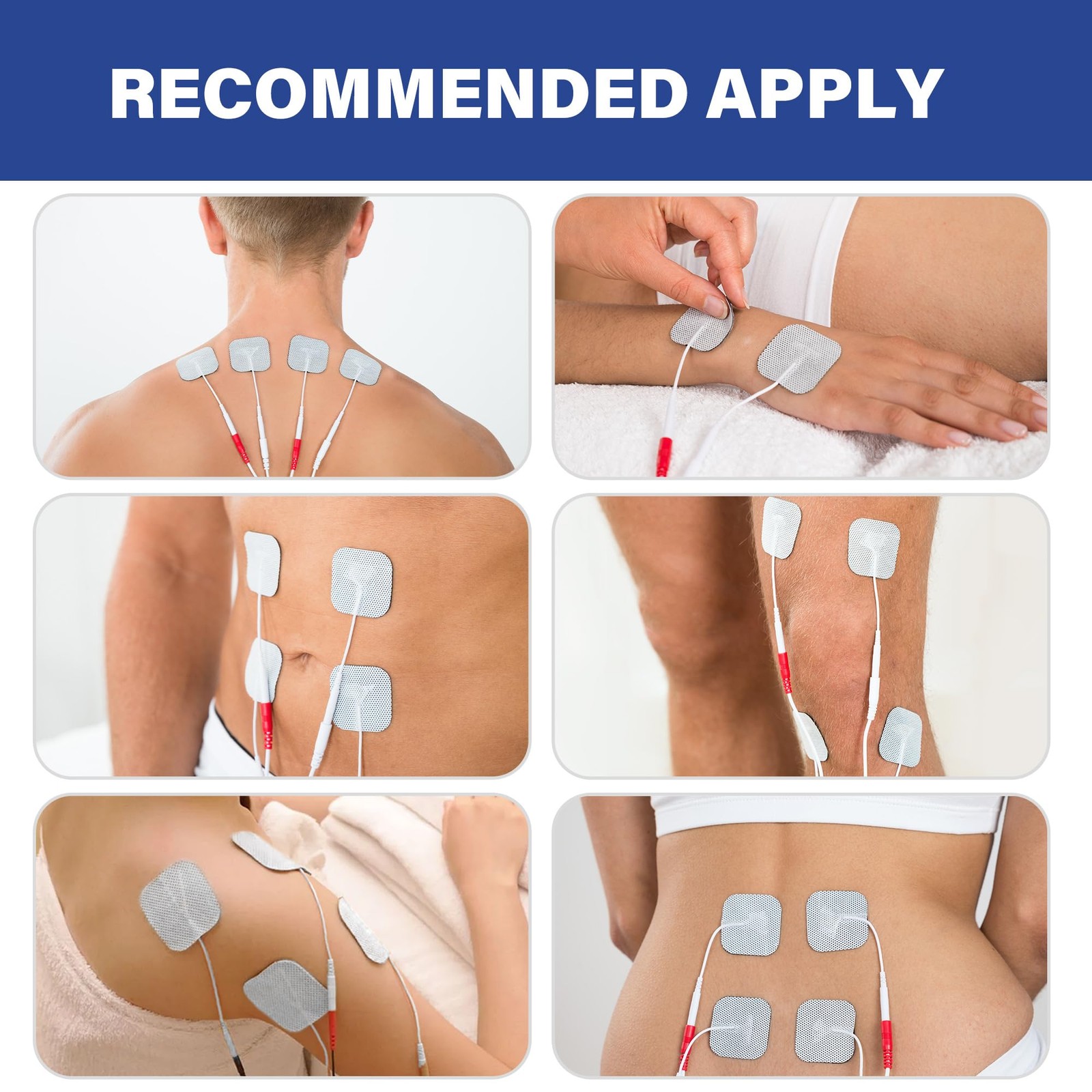 TENS Unit Electrode Pads, 80PCS 2″x2″ TENS Unit Pads for EMS Muscle Stimulato…