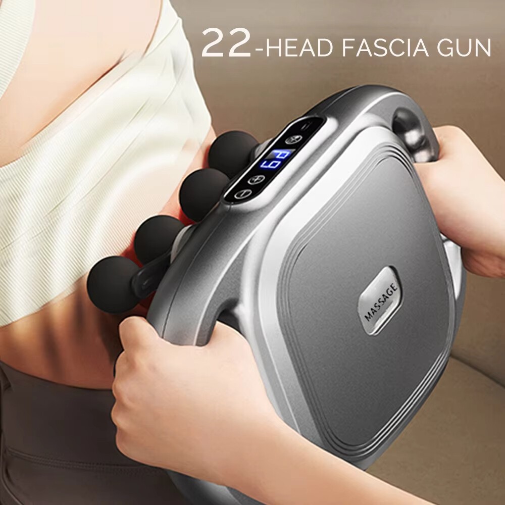 22-Head Fascia Massage Gun High Frequency Deep Tissue Muscle Massager