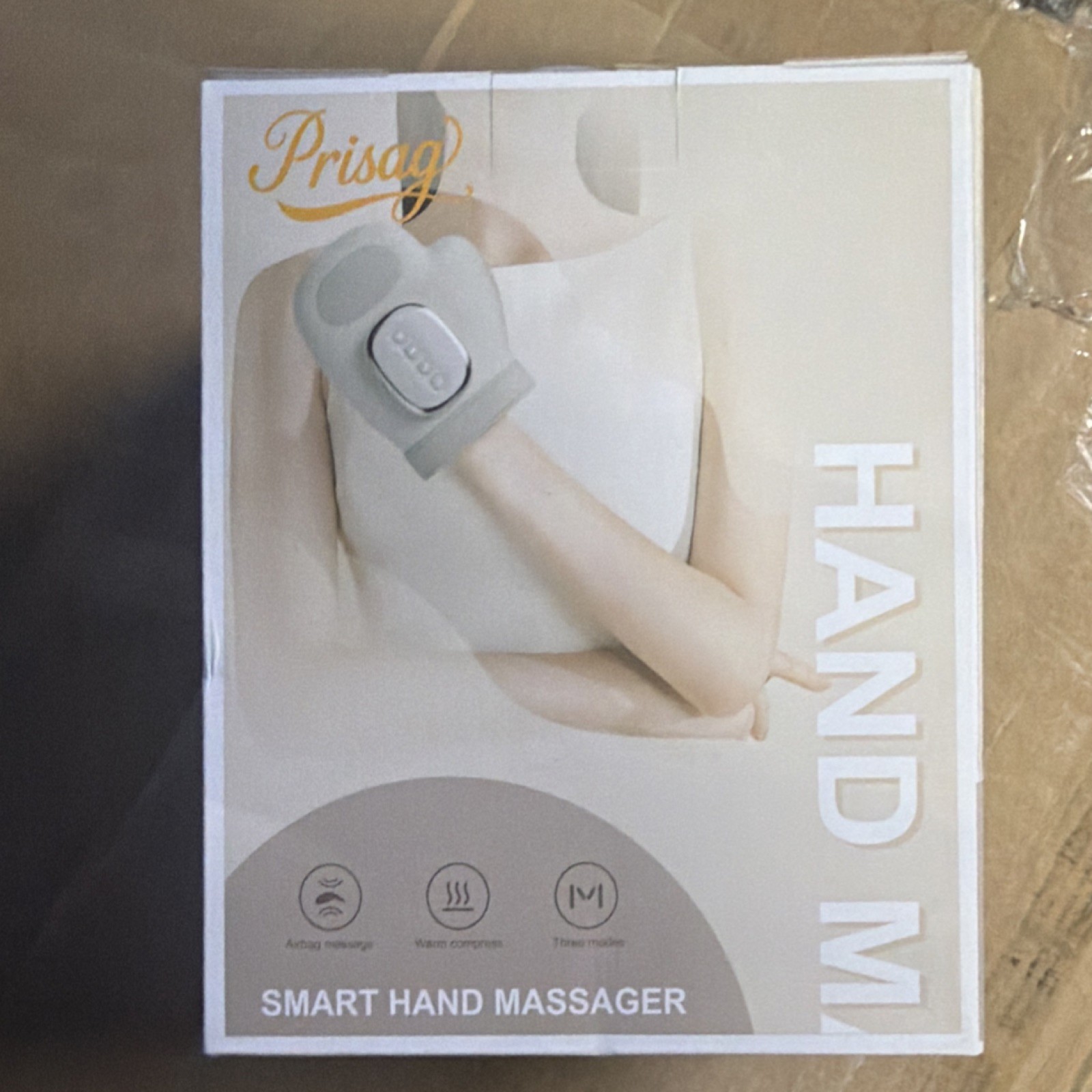 Prisag Smart Hand Massager Gray, Airbag Massage, Warm Compress, 3 Modes