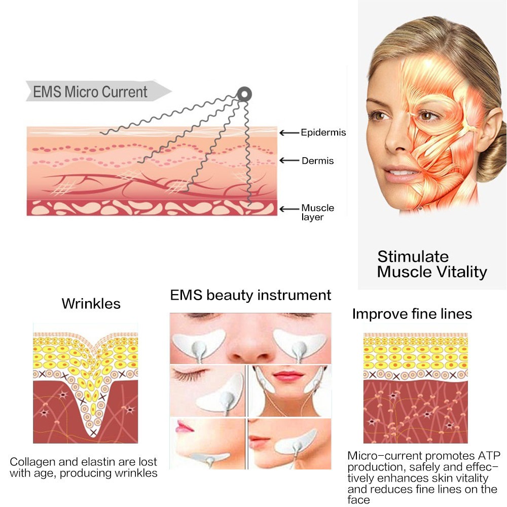 EMS Facial Body Muscle Stimulator Electrode Face Cheek Slimming Beauty Massager
