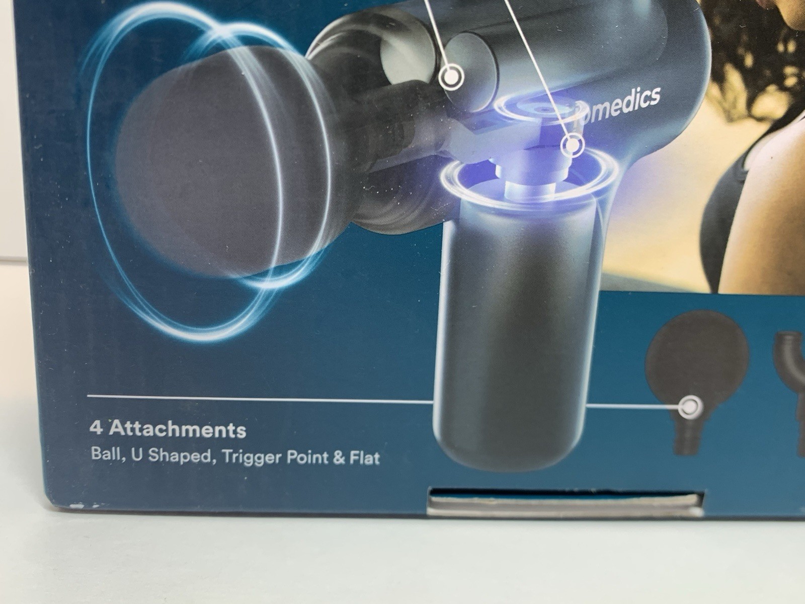 Homedics Essential Percussion Massager w/4 Attachment Heads, Complete Relief NEW
