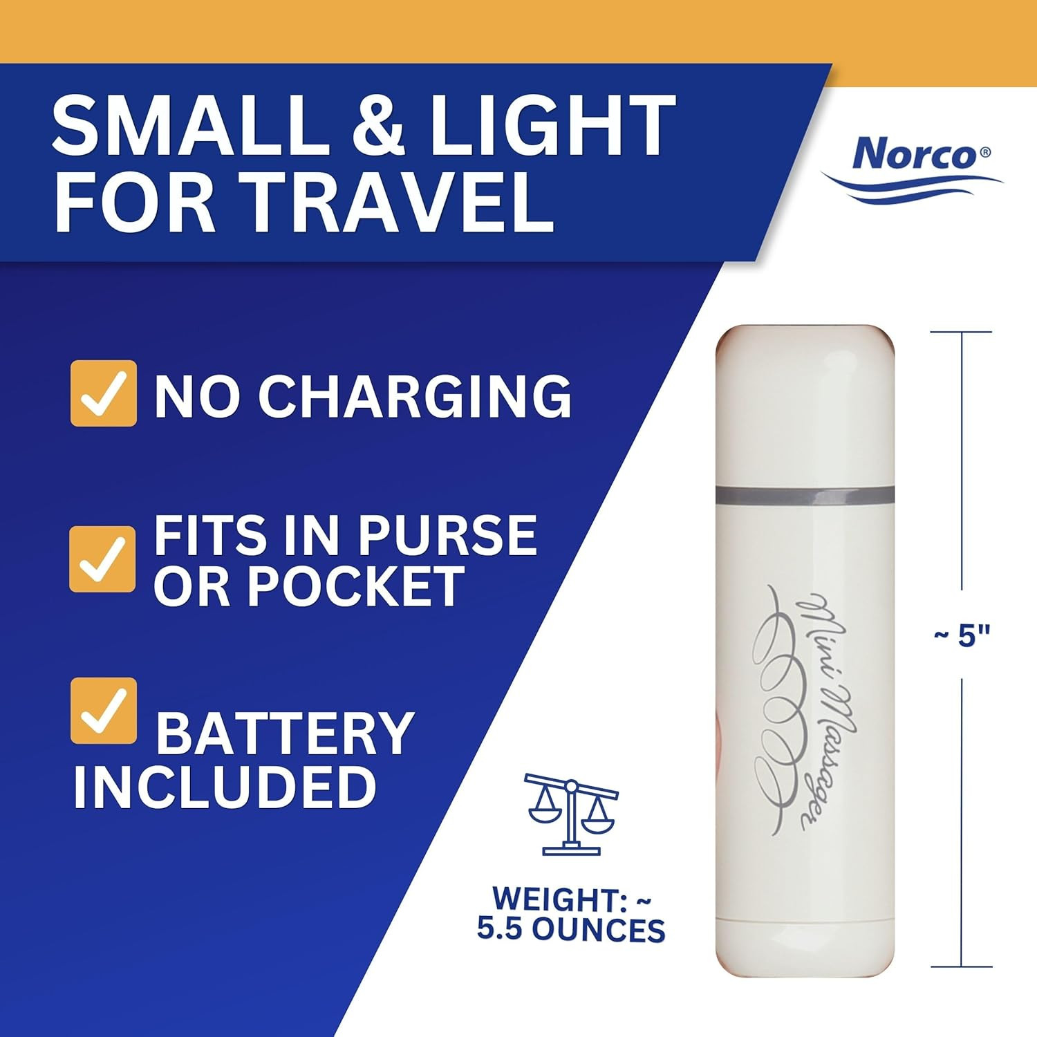 Norco Mini Massager – Portable Massage Gun for Scar Tissue Break Up, Massage