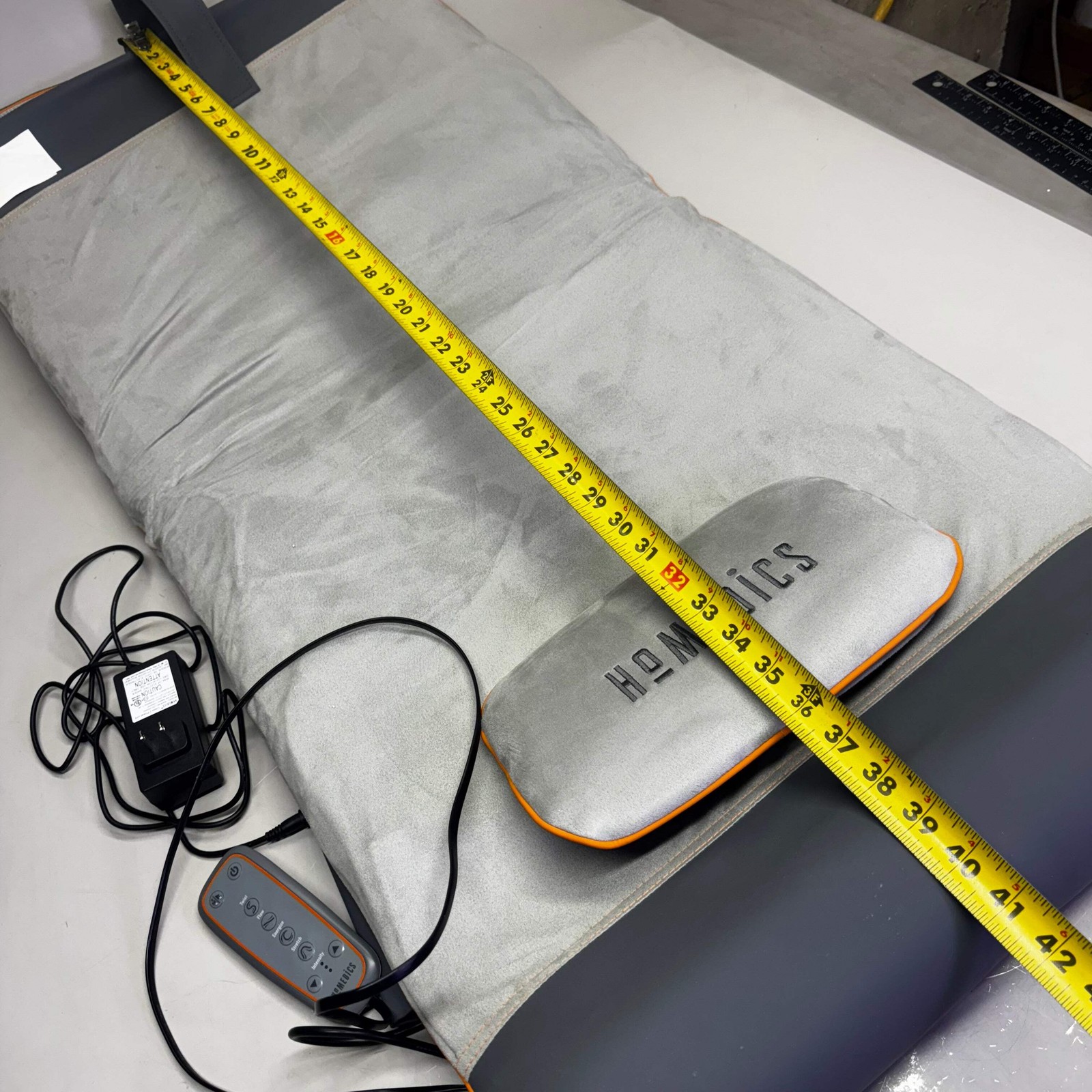 HOMEDICS Air Compression Back Stretching Mat 41″L x 20″W Grey BM-AC105