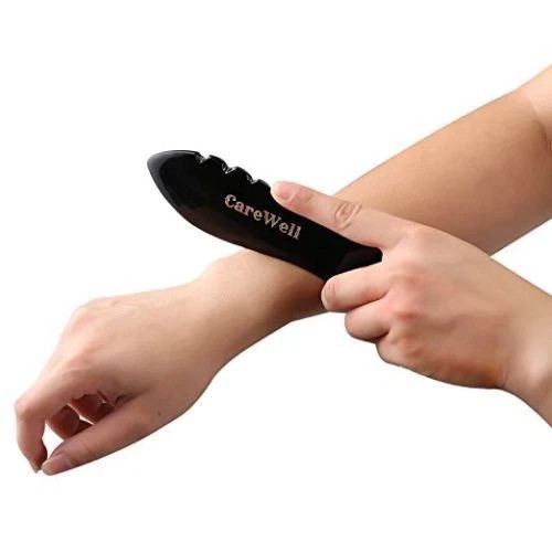 4Pcs Gua Sha Massage tool Black Buffalo Horn Guasha Facial Body Scraping Board