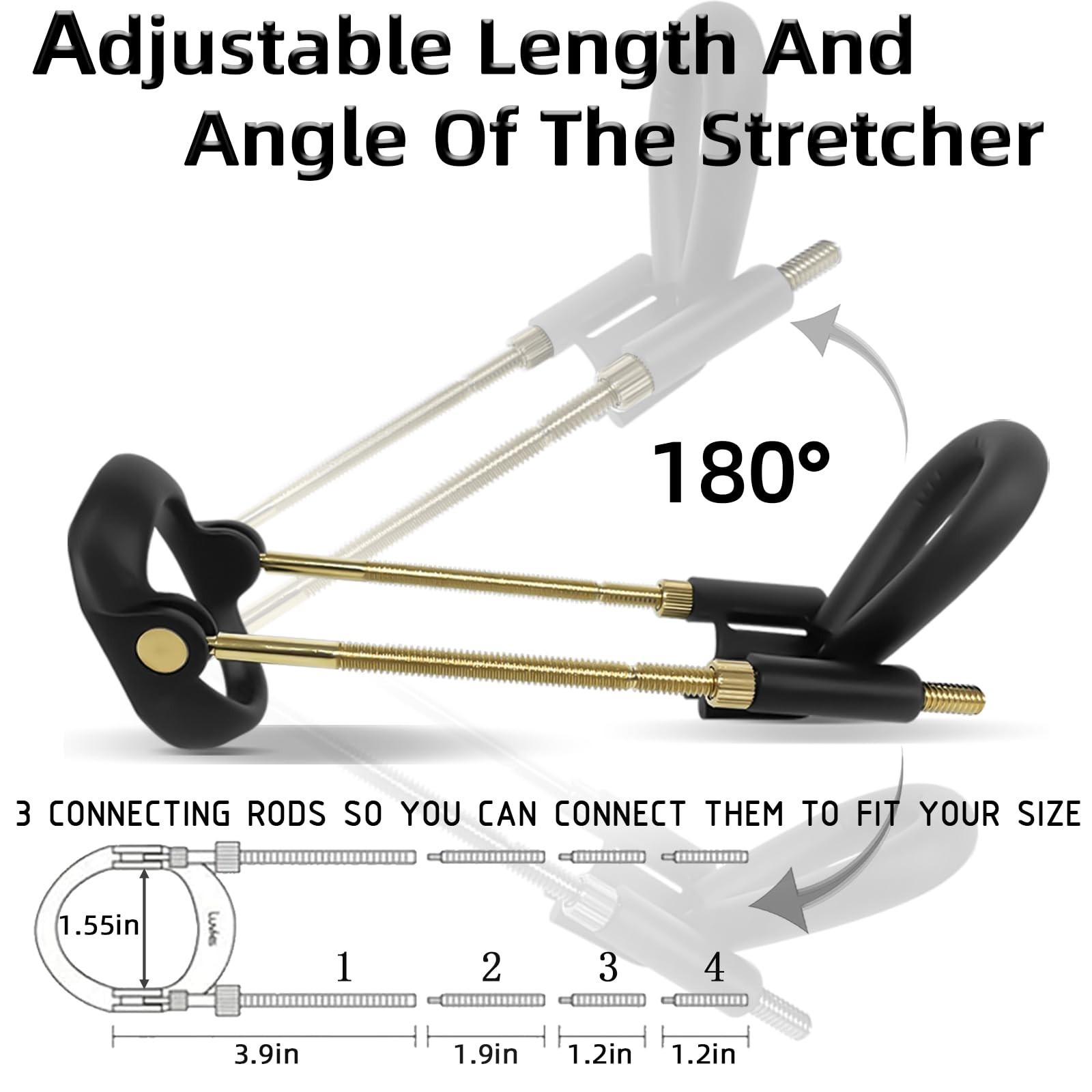 Adjustable Male Extender Kit – Wearable Traction Device with 3-Section Metal Pol