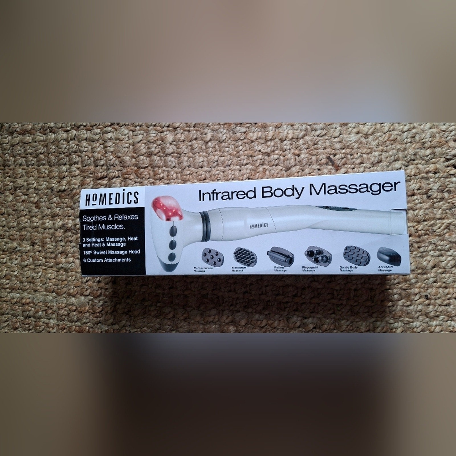 INFRARED HEATED BODY MASSAGER 6 ATTACHMENTS IR-500Q IN BOX MANUAL