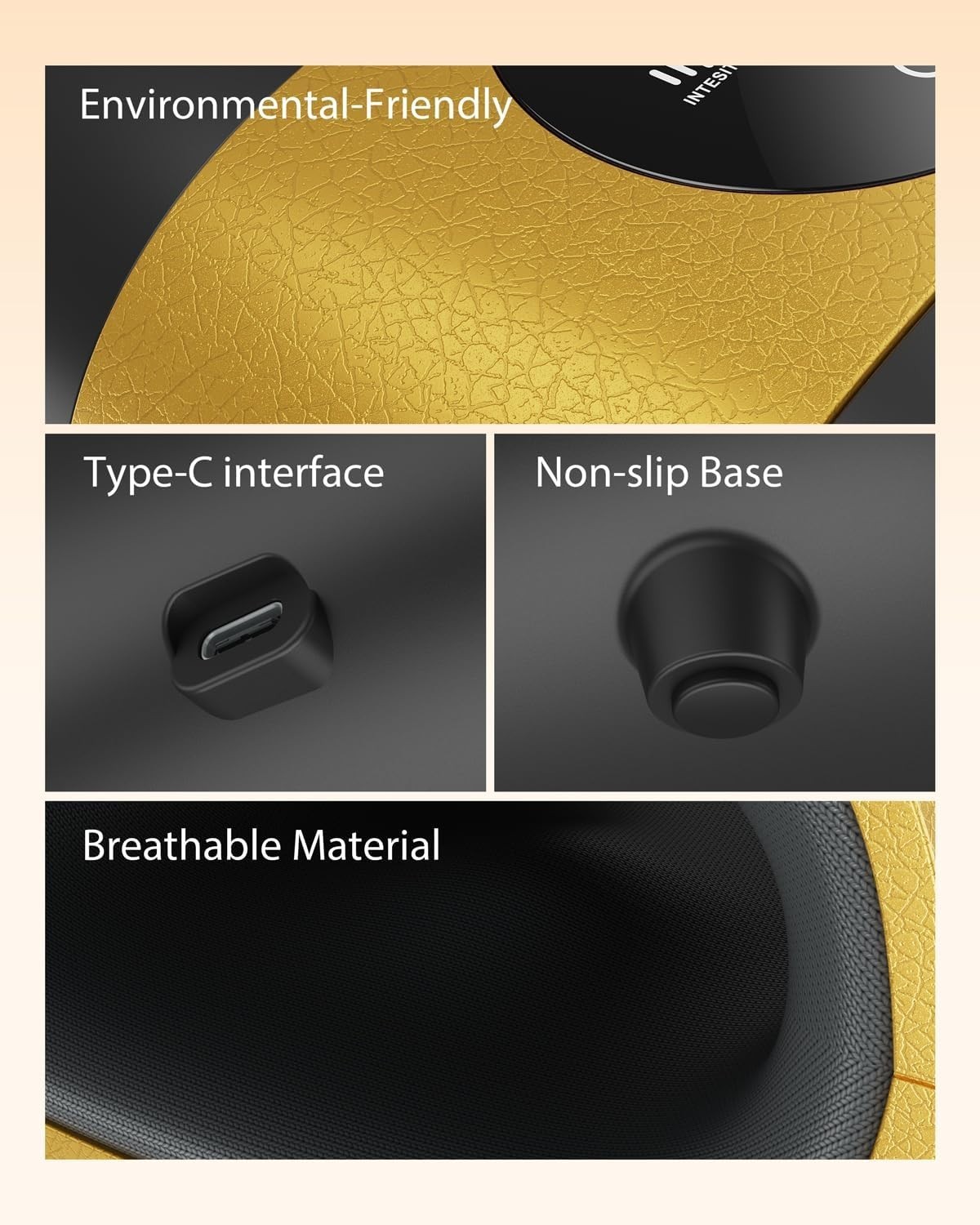Cordless Hand Massager with Heat & Compression for Pain Relief – Black & Yellow