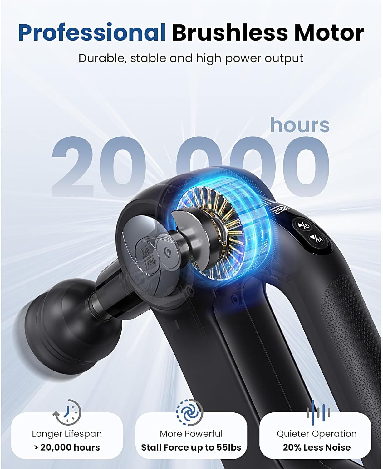 BOB AND BRAD Handheld D5 Pro Massage Gun & 14mm Amplitude for Athletes Home Gym