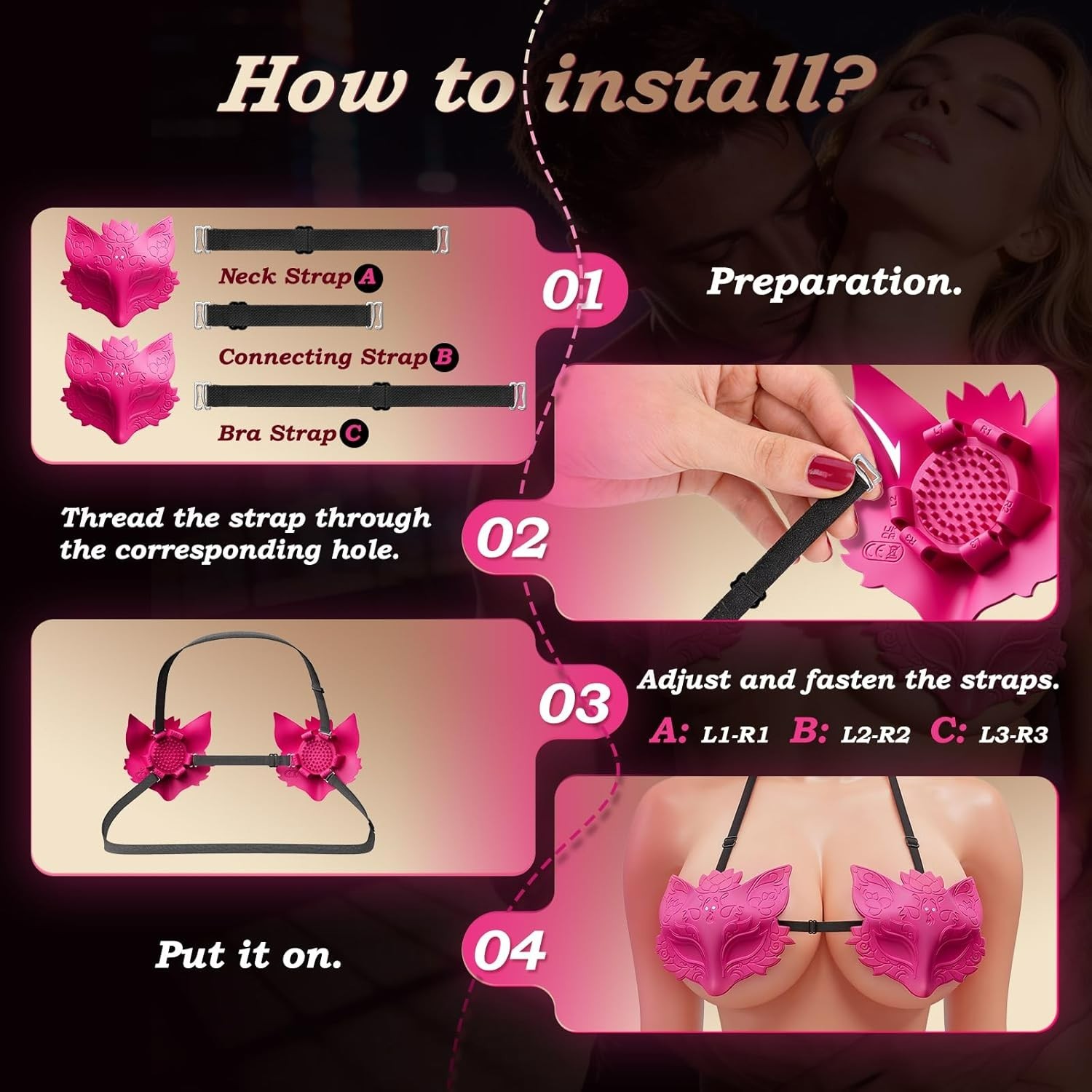 Breast Lift Massager Bra Vibration Enlargement Chest Cup Enhancer Stimulator Toy