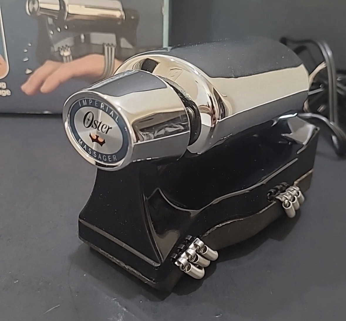 Vintage OSTER 138-11 Imperial Massager Chrome Handheld 2 Speed Vibrating Barber