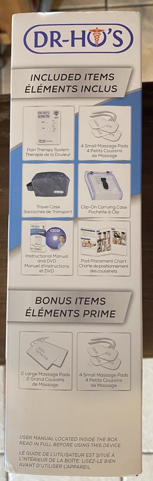DR-HO’S Pain Therapy System 4-Pad Device Pain Relief Massager with/no Color Box