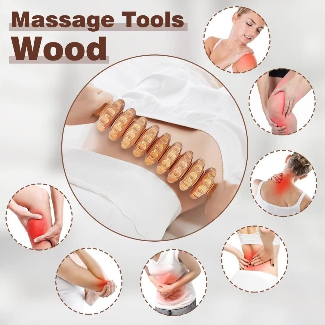 10 Wood Therapy Massage Tools Gua Sha Wooden Massager for Body Shaping Massage