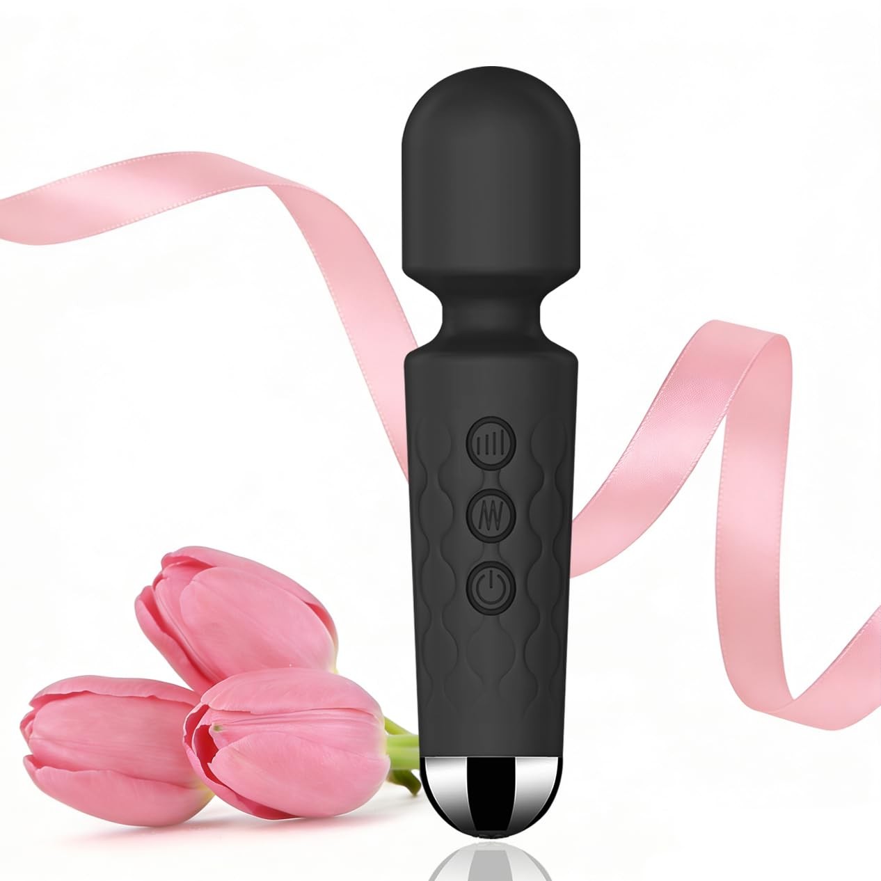 AEVEONE Personal Massager – Handheld Wand Feature, Quiet & 2 Piece Set, Black