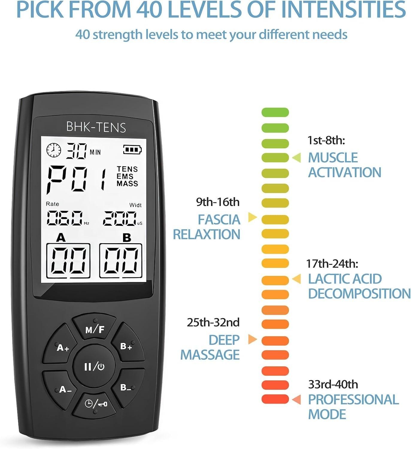 Unit Muscle Stimulator for Pain Relief Therapy, 22 Modes EMS TENS Machine