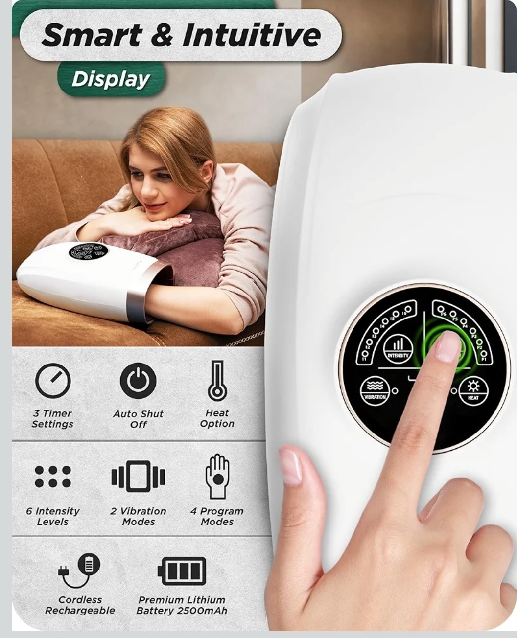 Lunix LX3 FSA Carpal Tunnel Massager, Hand and Wrist Massager with Heat