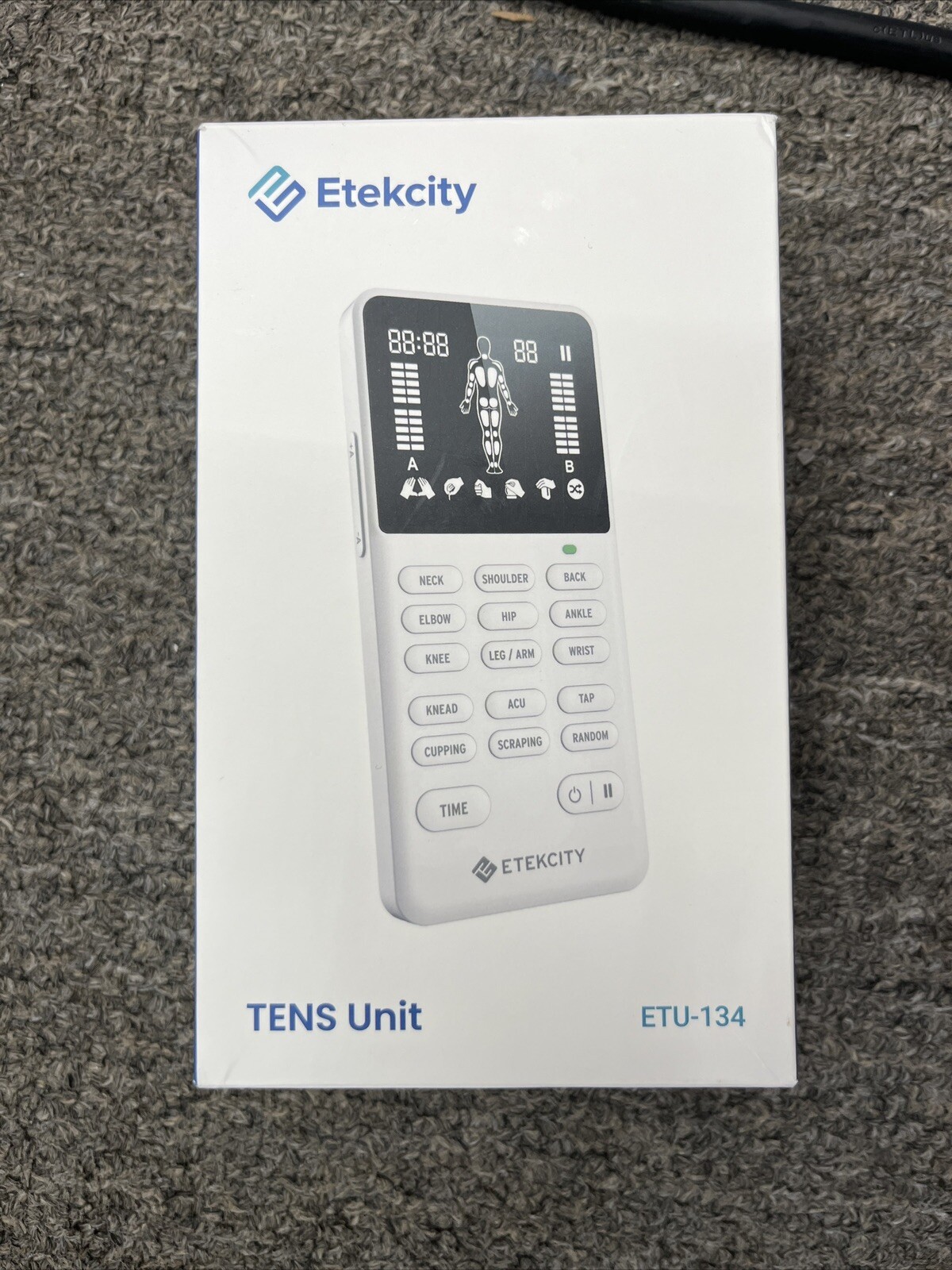 4-Output Muscle Stimulator Massager Machine 4 Channels 8 Electrode Pads Etekcity