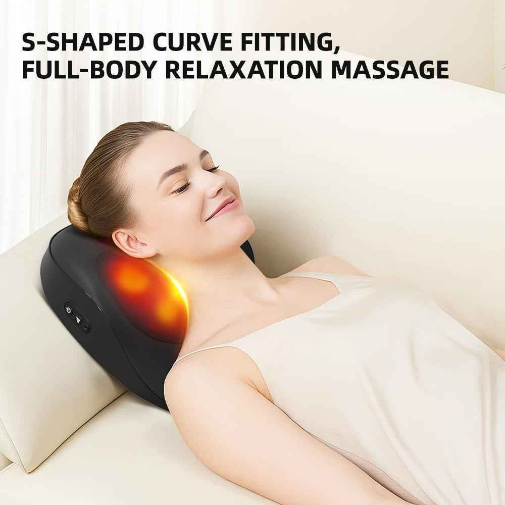 Smart Heated Massage Cushion for Neck, Back & Shoulders