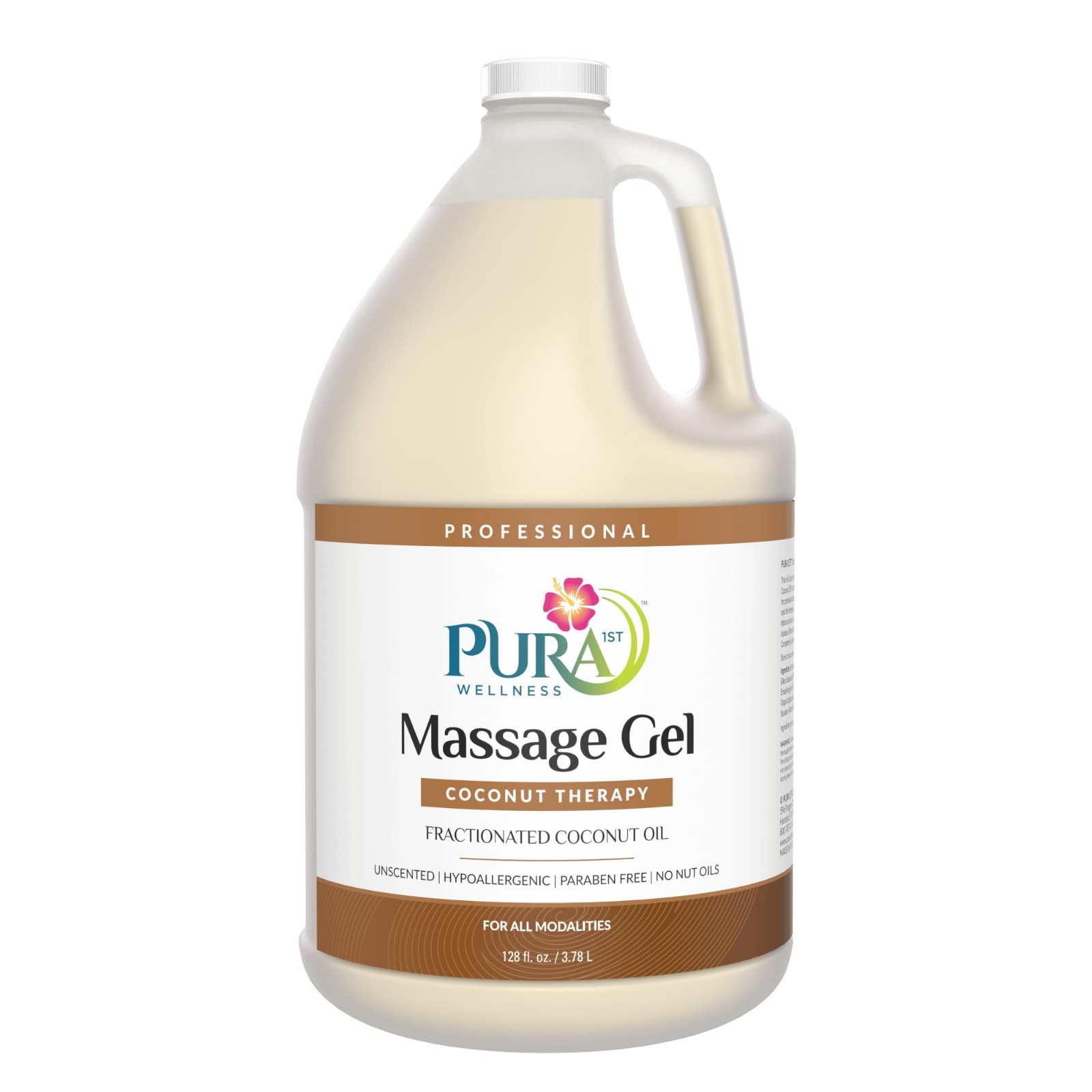 Coconut Massage Gel 128oz – Unscented Deep Tissue Therapy for Recovery & Relaxat