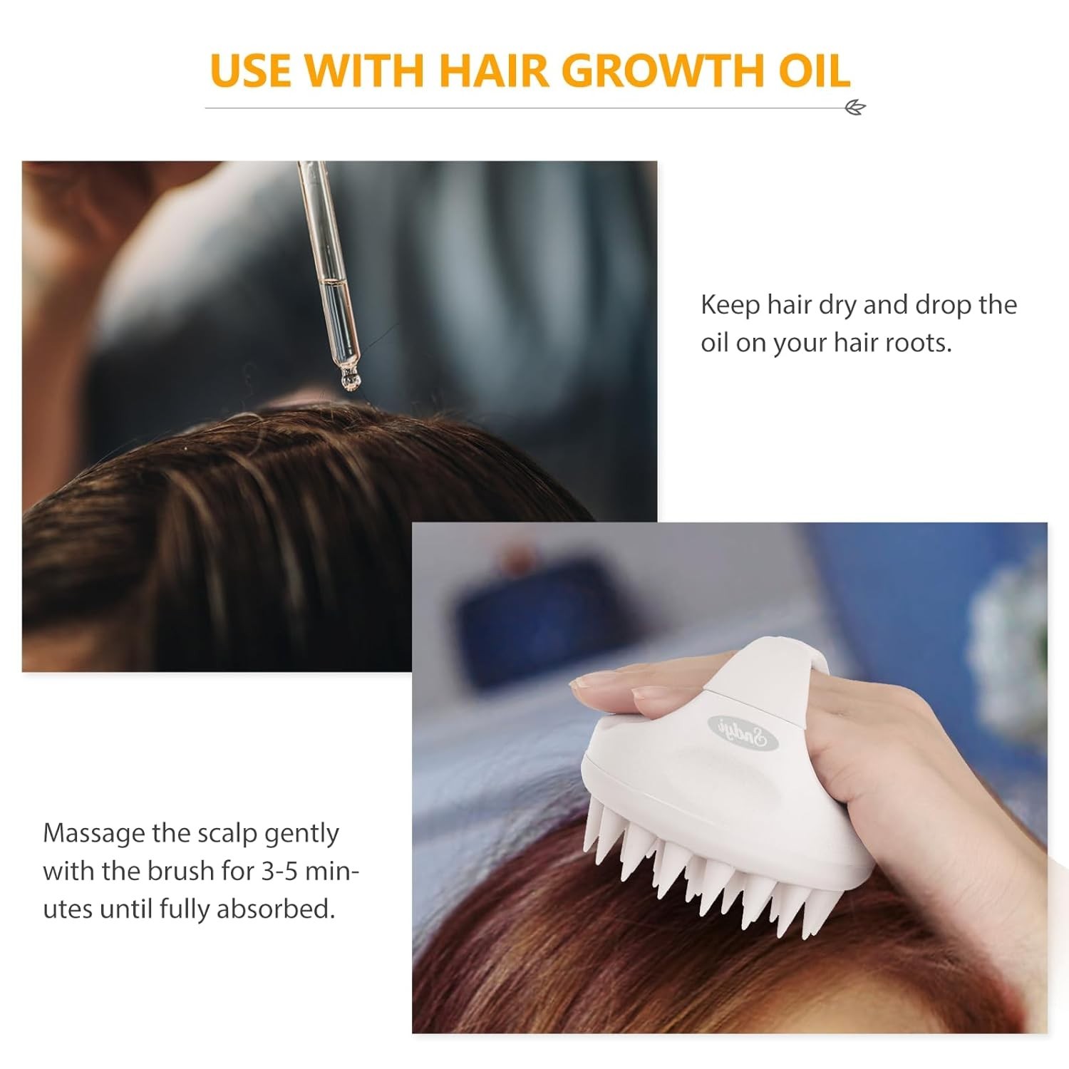 Eco-Friendly Silicone Scalp Exfoliator for Hair Growth & Dandruff Relief – Beige