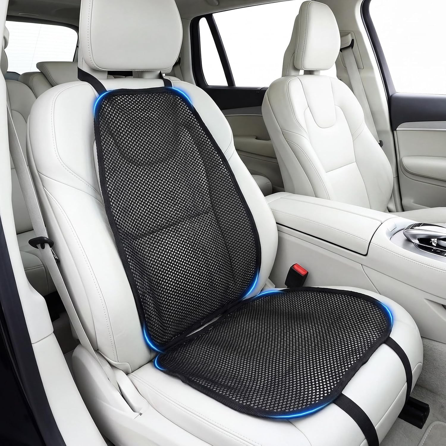 1 Set Cooling Car Seat Cushion Black Cooling Car Seat Cover Summer 3D Air Mesh
