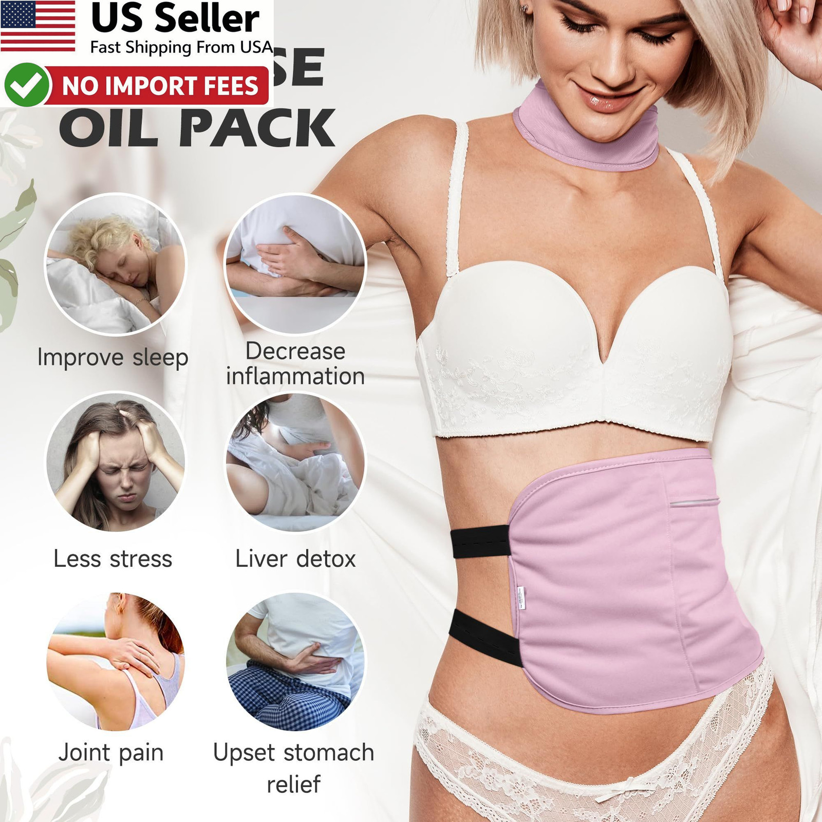 Castor Oil Pack Wrap Organic Cotton Flannel Liver Detox Reusable Purple FROM USA