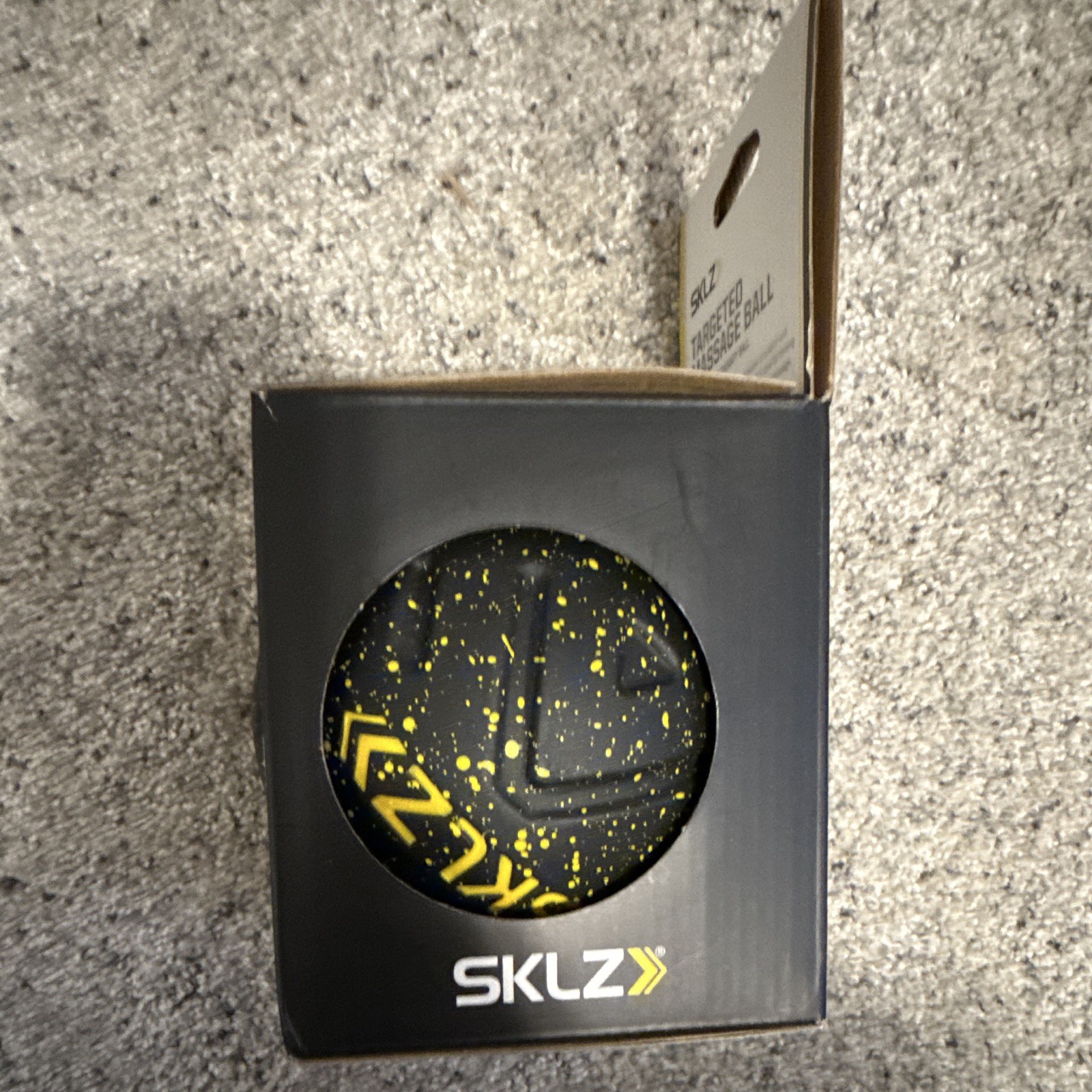 SKLZ Targeted Massage Ball 5in Deep Tissue Rubber, Full Body Black/Yellow