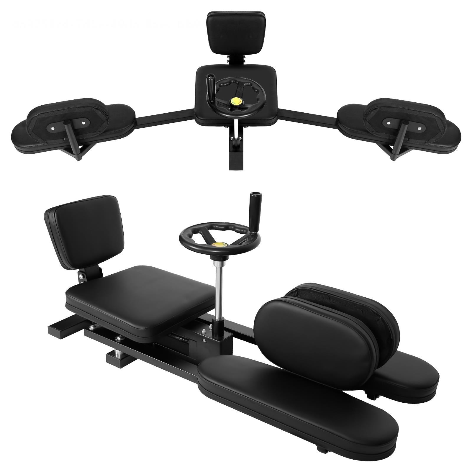 330LBS Leg Stretcher Heavy Duty Steel Frame Equipment Black Leg Stretch Machine