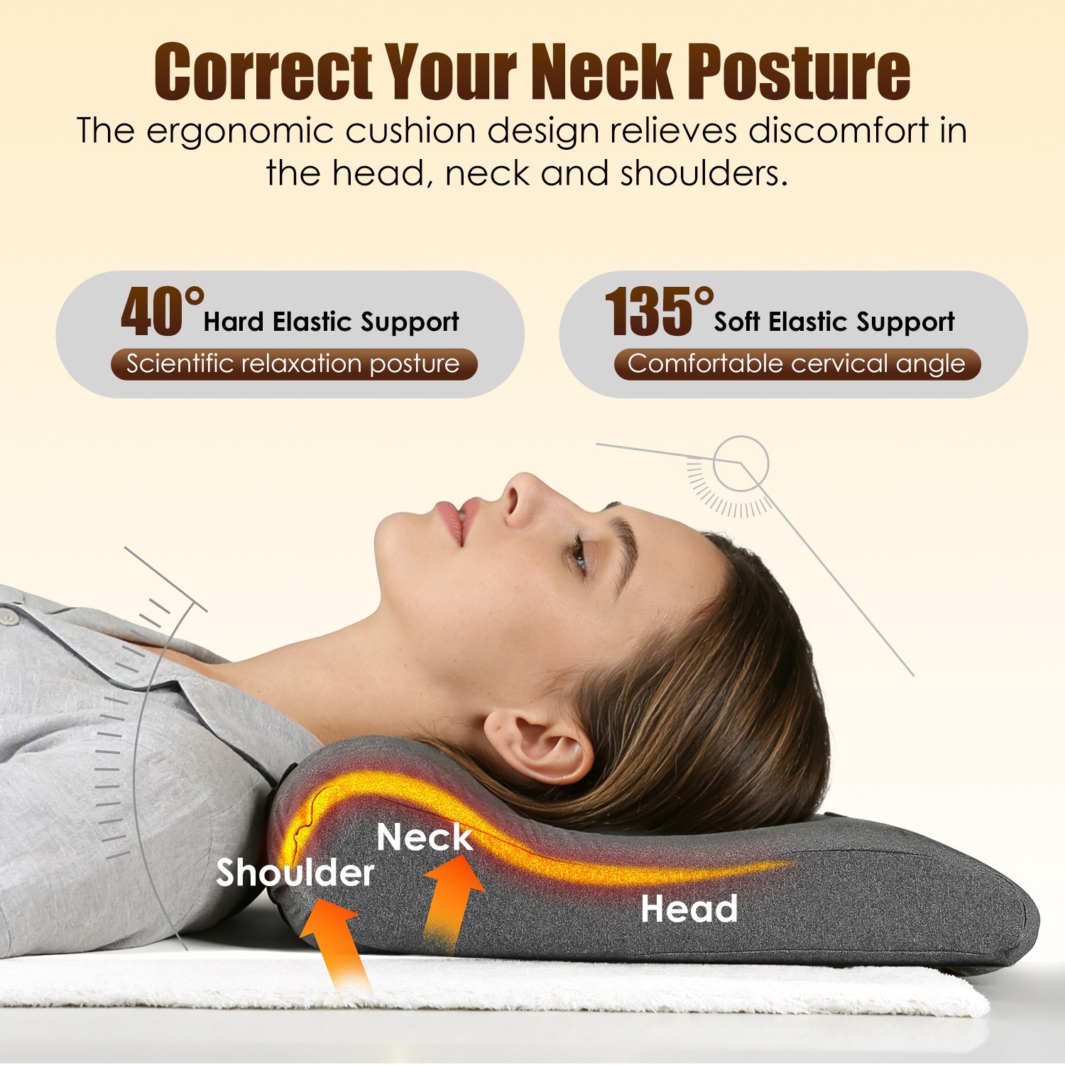 Neck Massager Pillow w/Vibration & Heating 30Min Timer for Neck Back