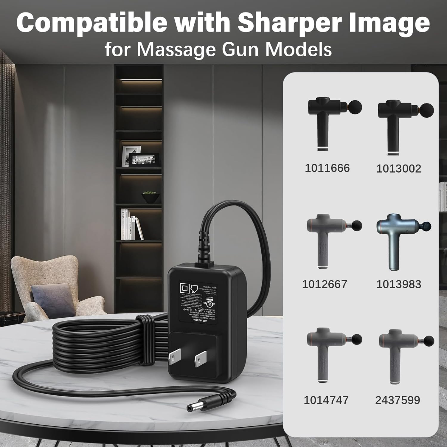 27V Massage Gun Charger for Sharper Image Massager Gun Power Cord AC Adapter for