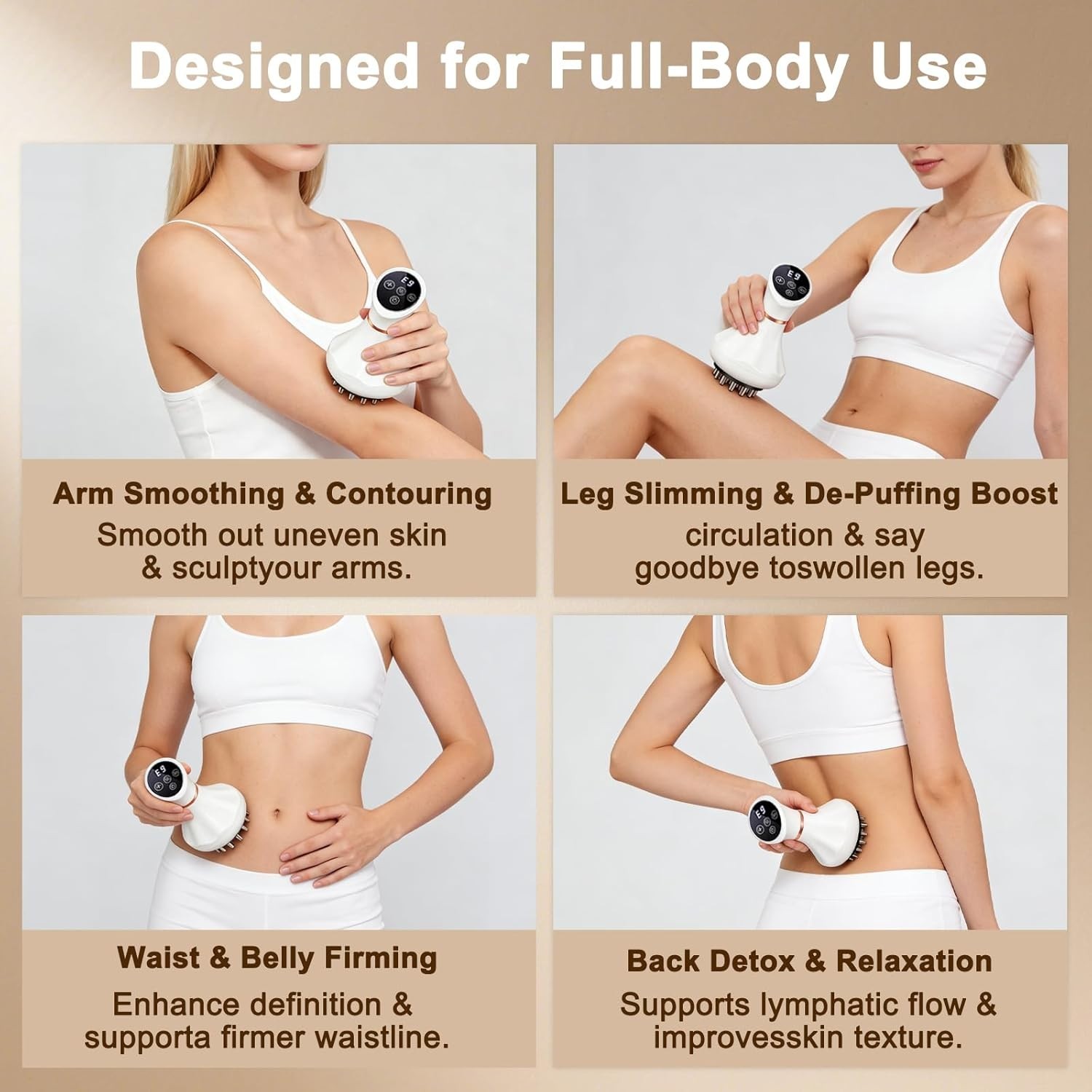 5-in-1 Lymphatic Drainage Massager: Reduce Cellulite with Microcurrent & Heat