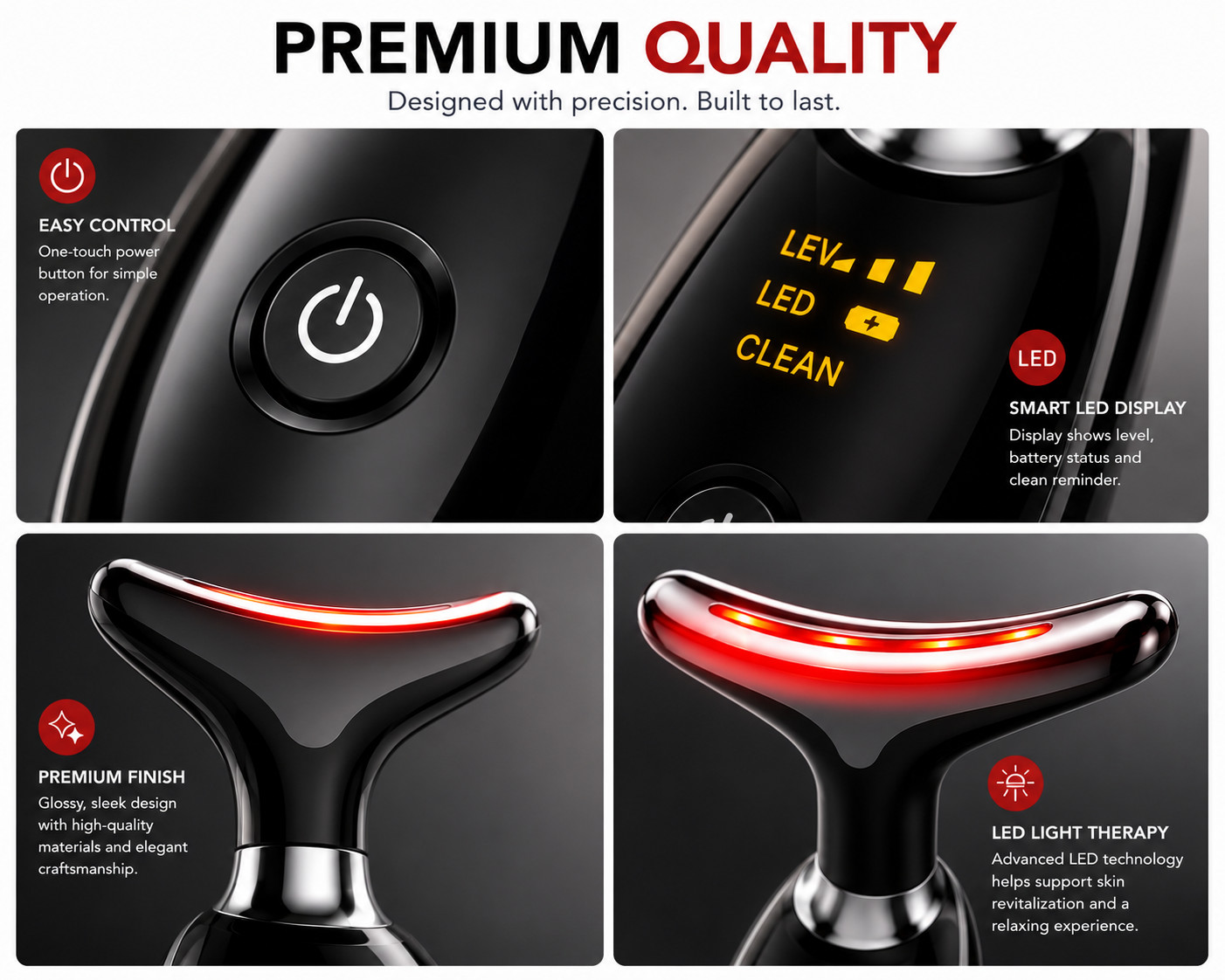 7-in-1 LED Heated Face & Neck Massager Rechargeable Skin Care Device