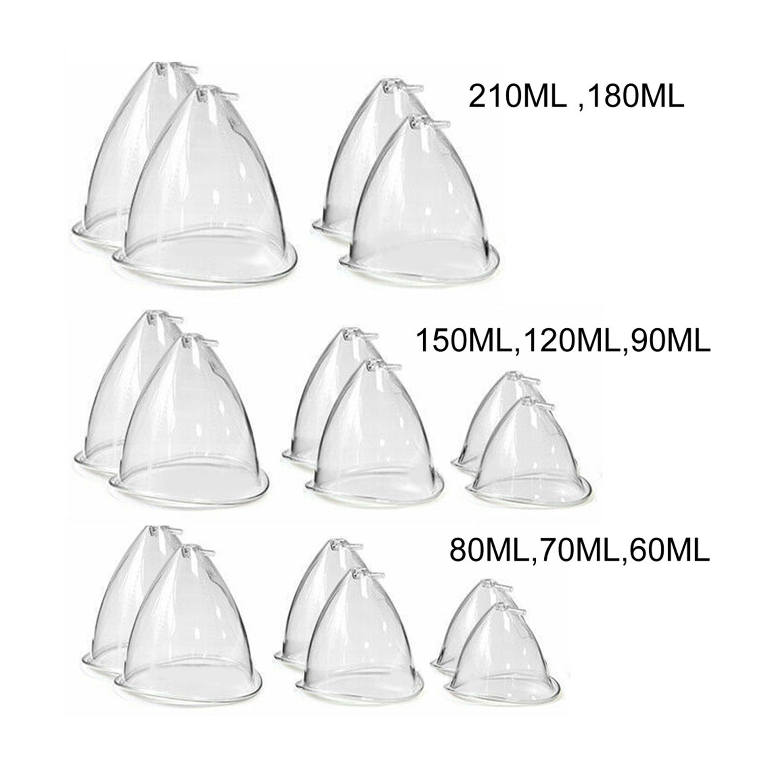 Relacement Cups 60ML-210ML Breast Cups Butt Lift Cups For Vacuum Therapy Machine
