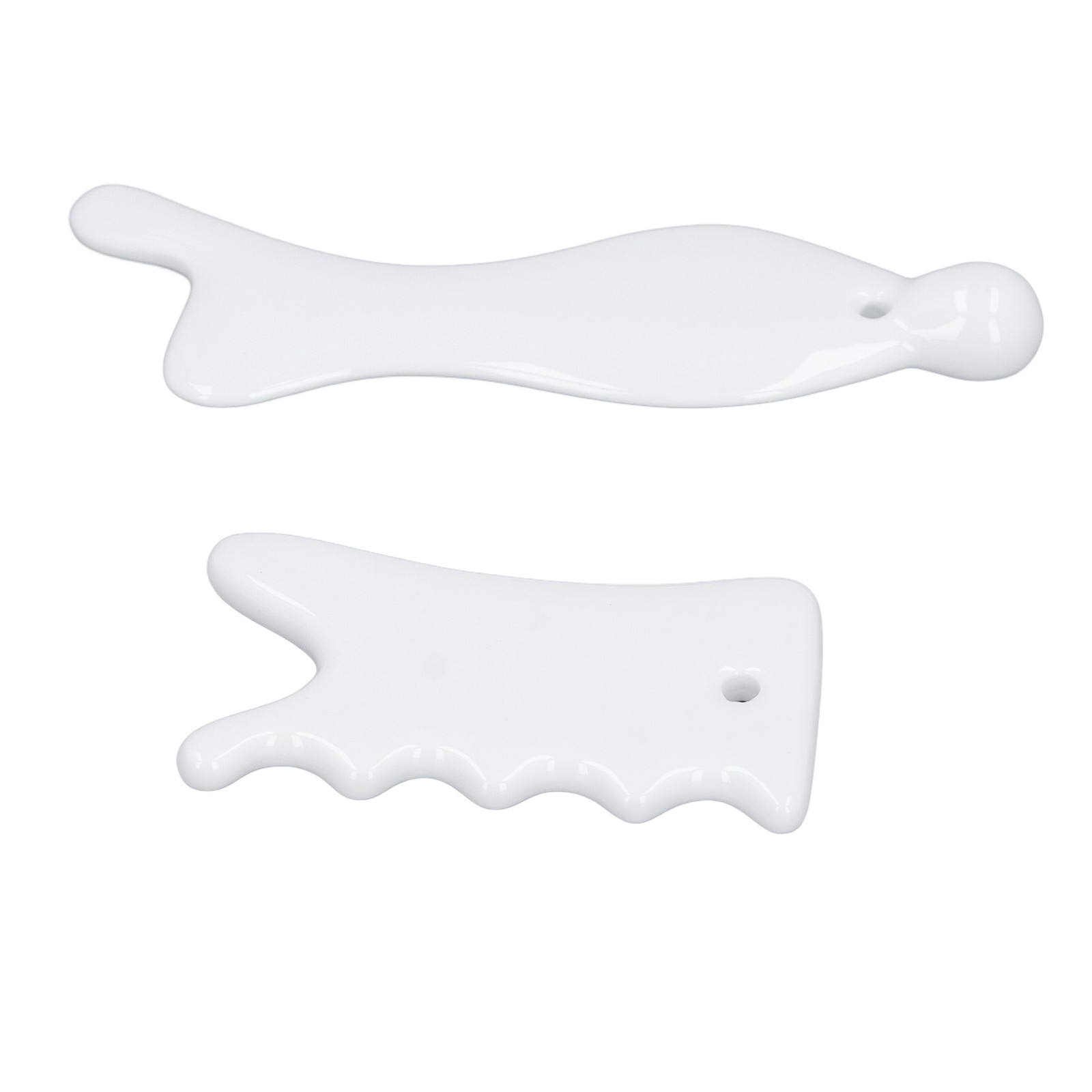 Guasha Massage Tool Improve Circulation 2pcs Ceramic Gua Sha Facial Tools For