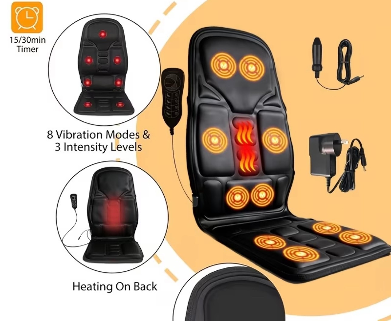 Heating Massage Mat, Electric Back Pad for Massage Chair, Ideal Gift for Home