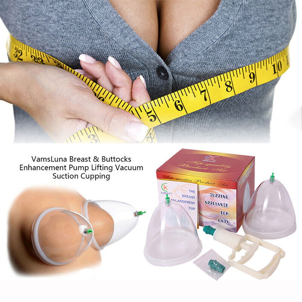 2Pcs Breast Enlargement Enhancement Vacuum Therapy Body Massage Beauty Pump Cup