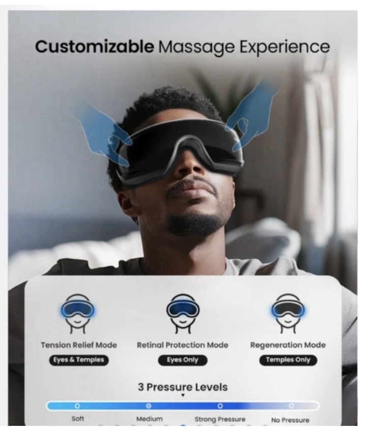 RENPHO Eyeris 3 Eye Massager Voice Control Improve Sleeping Quality Heated Black