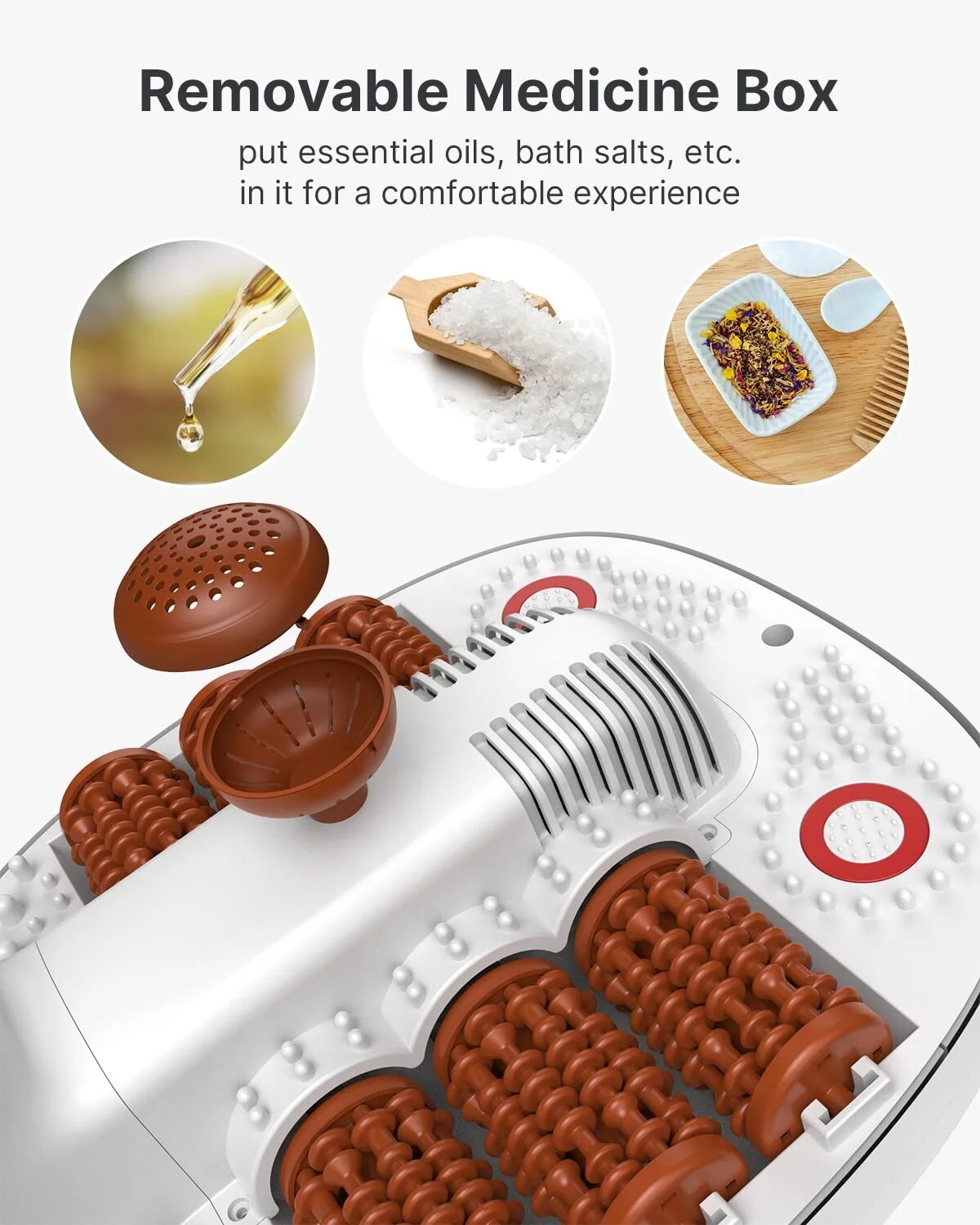 RENPHO Foot Spa Bath Massager Heat Soaker Massage Bubble Roller Deep Soak Gift