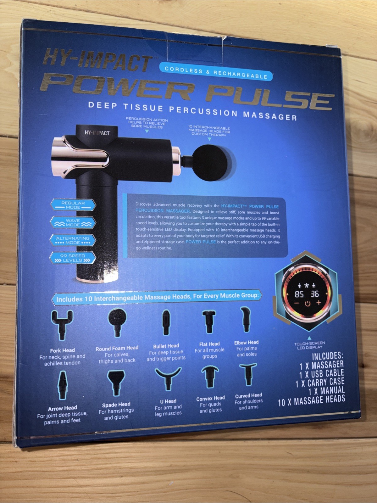 Hy-Impact Power Pulse Cordless Rechargeable Percussion Massager Brand New