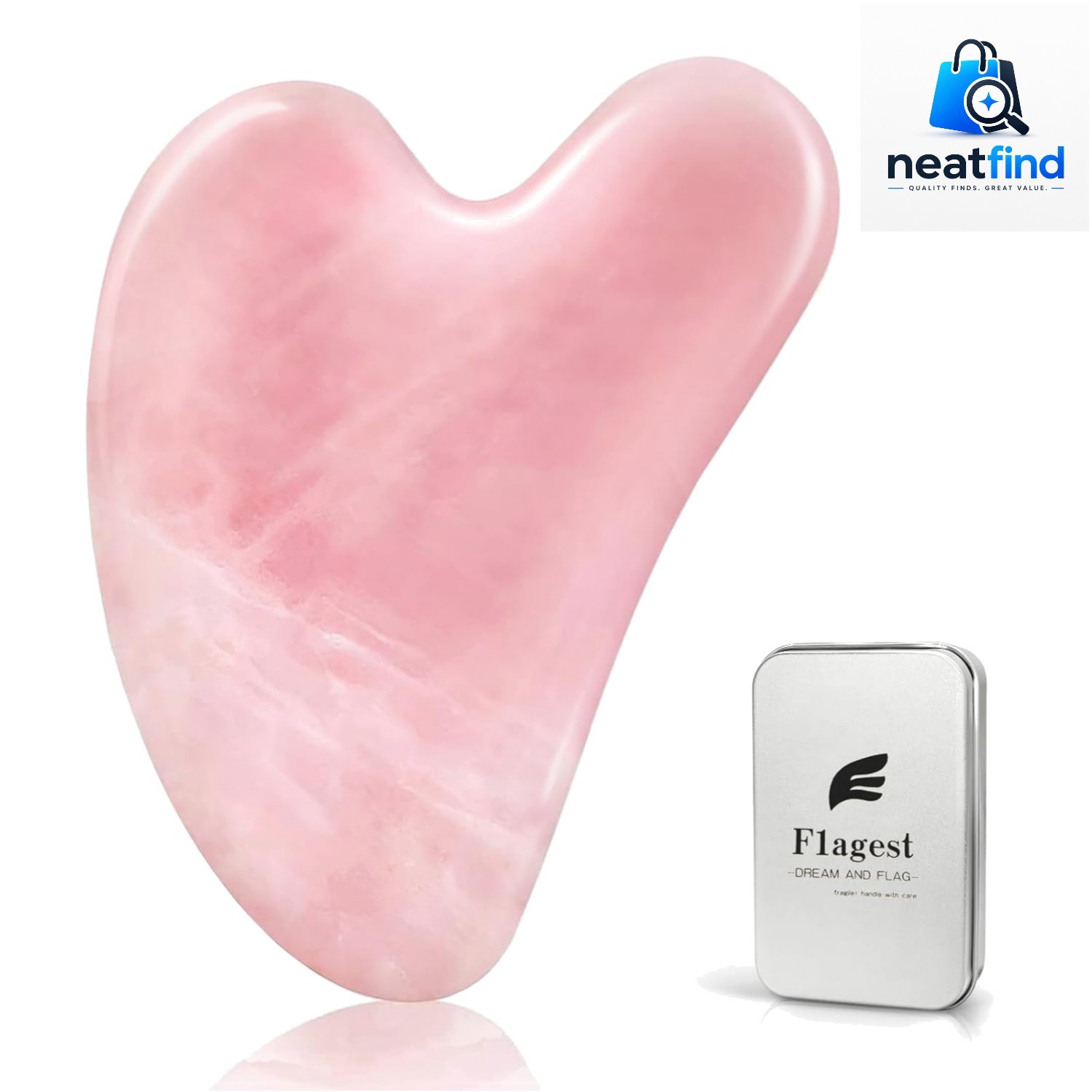 Rose Quartz Gua Sha Facial Tool, 100% Genuine Guasha Stone | Face Massage Too…