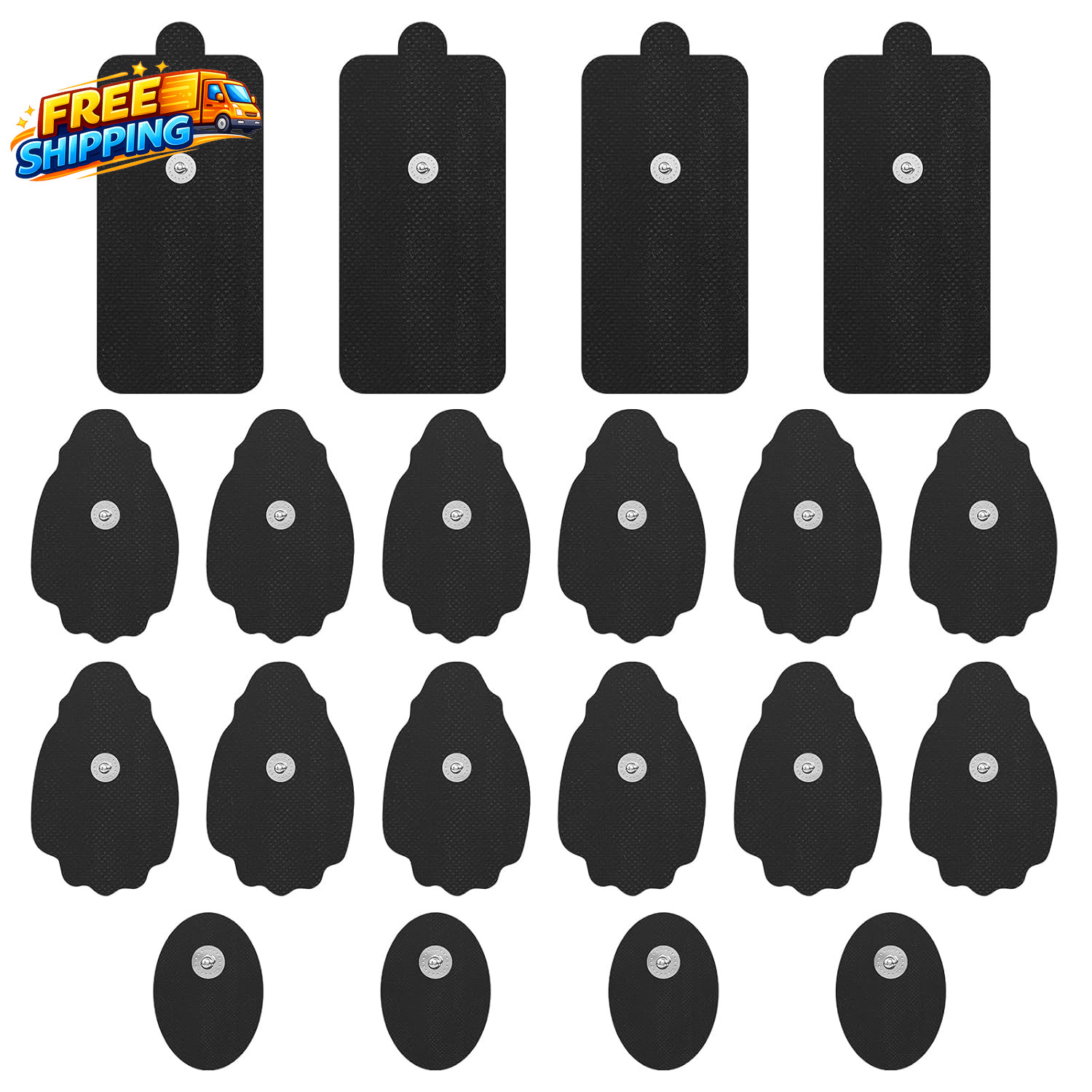 TENS Unit Electrode Pads 20 Pack 3.5Mm Snap EMS Replacement Pads