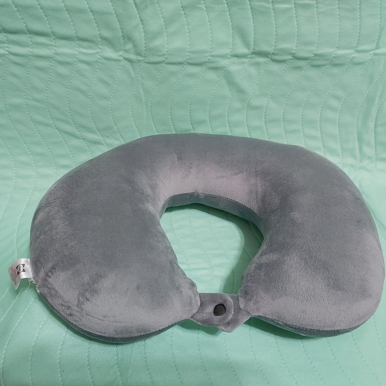 Grey Sealy Portable Heat Vibrating Neck Massage Plush Travel Pillow