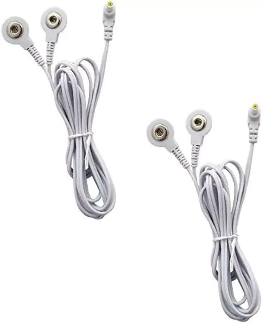 Durable TENS Lead Wires 2.35Mm Shielded Plug TENS to 3.5Mm Snap Electrode Wires